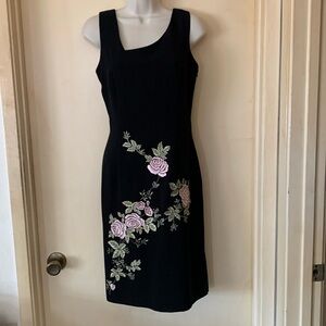 Studio One Black Floral Midi Dress